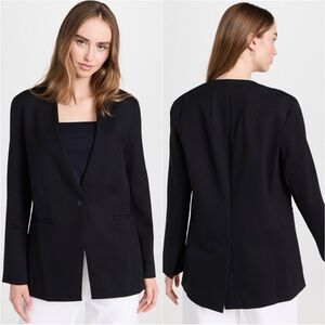 Spanx Jacket Perfect Collarless Blazer Button Front Classic 20384R Black Sz XL